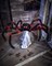 LED Red and Black Jumping Spider Animatronic | Halloween Décor | Horror Décor | 21 Inches | Moving Prop